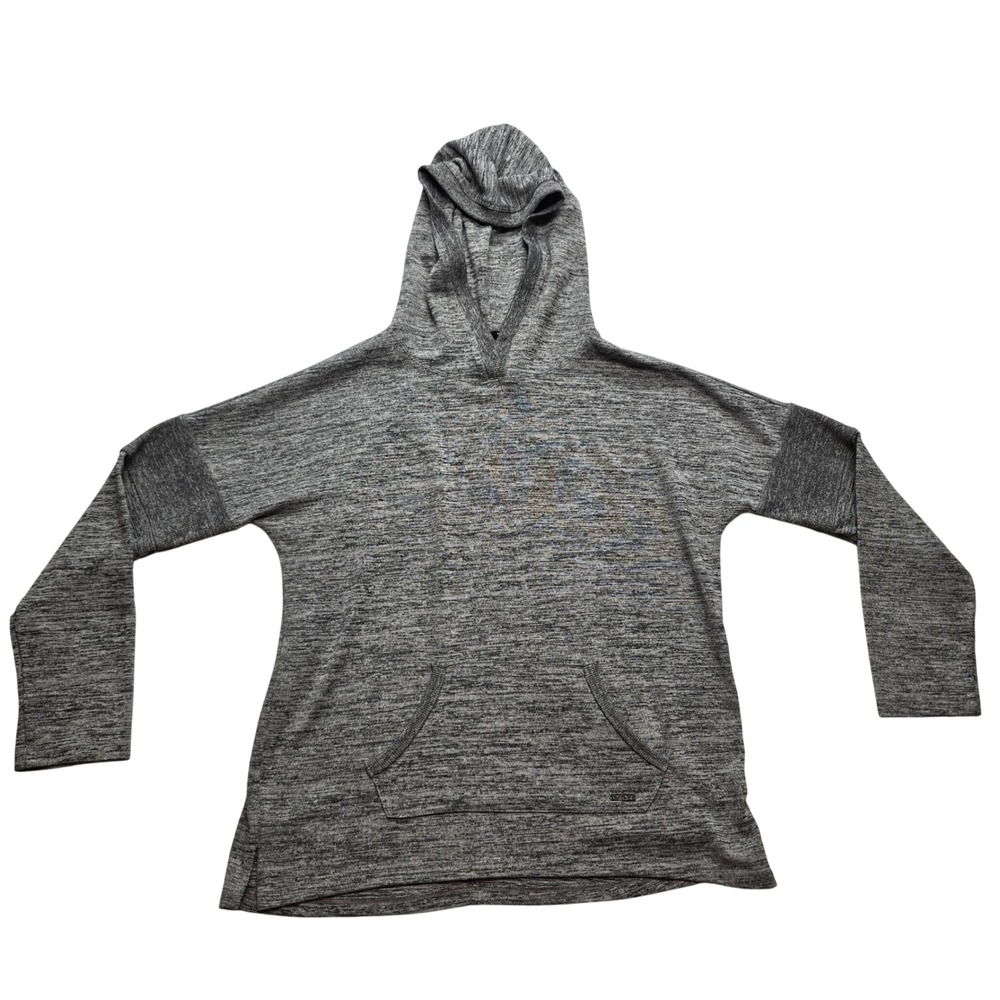 Macys New York MNY Hooded Pullover Tunic Sweater Gray Marled Cozy Womens M